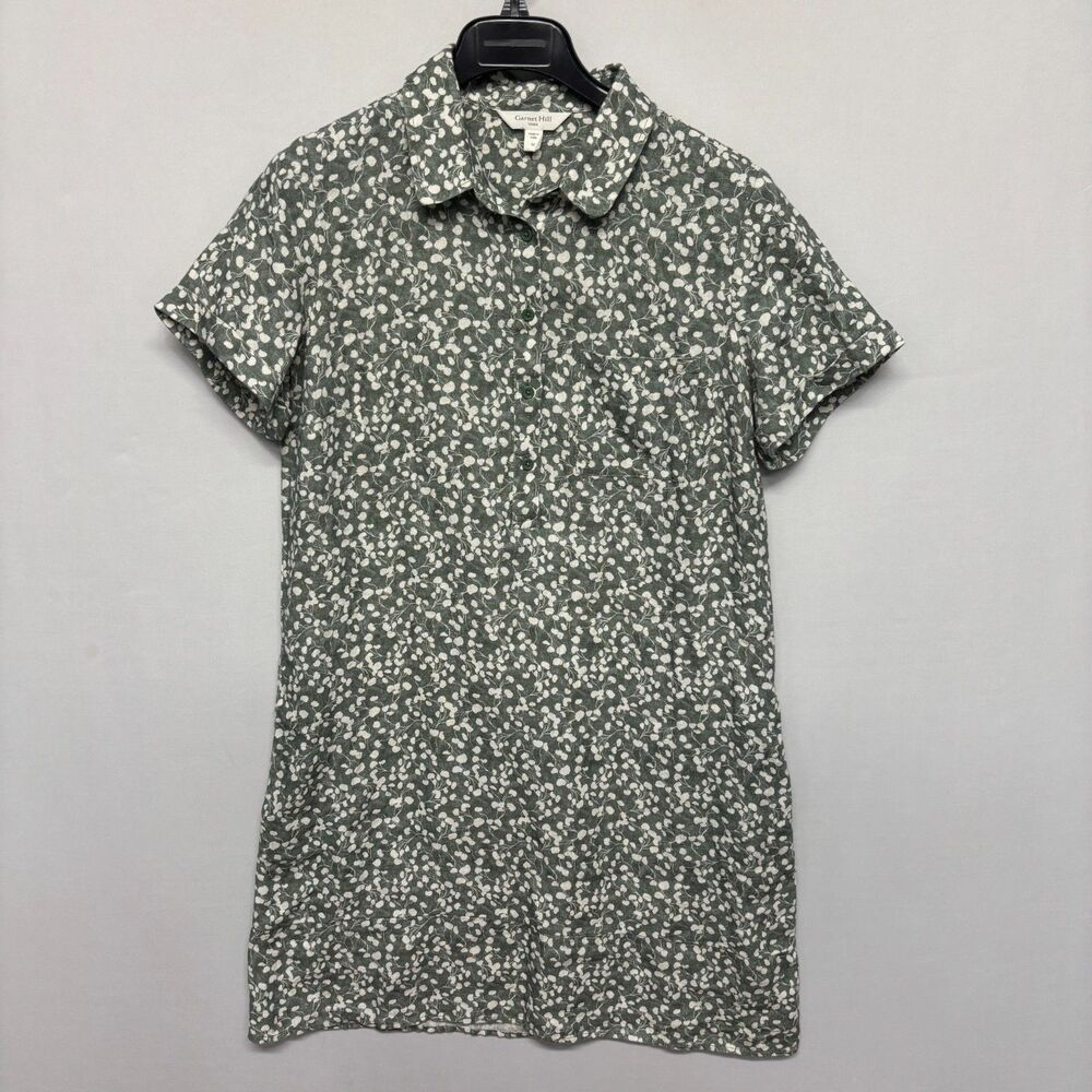 Garnet Hill 100% Linen Relaxed Popover Shirt Dress Size Medium SP26 D133 -18